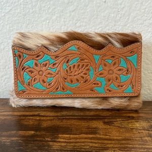 Leather Wallet cow hide/fur